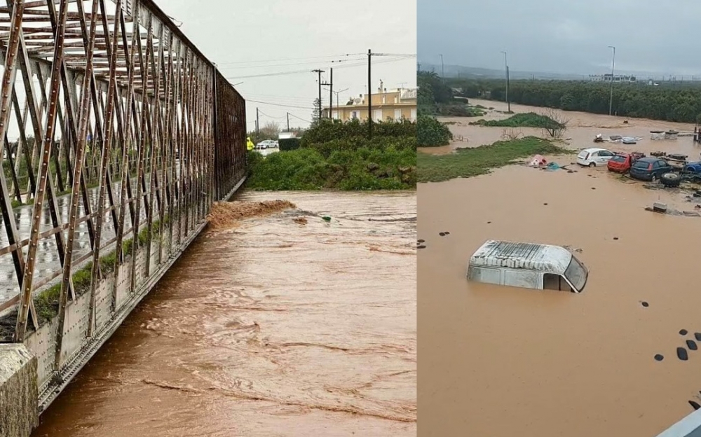 Πλημμύρες, αδιάβατοι δρόμοι και ζημιές στον Δ. Ευρώτα