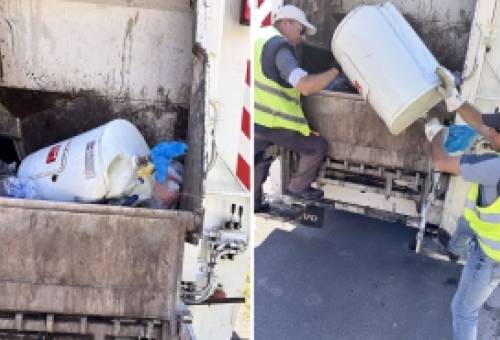 Απίθανο κι όμως… σπαρτιατικό: Ολόκληρος θερμοσίφωνας μέσα σε κάδο!