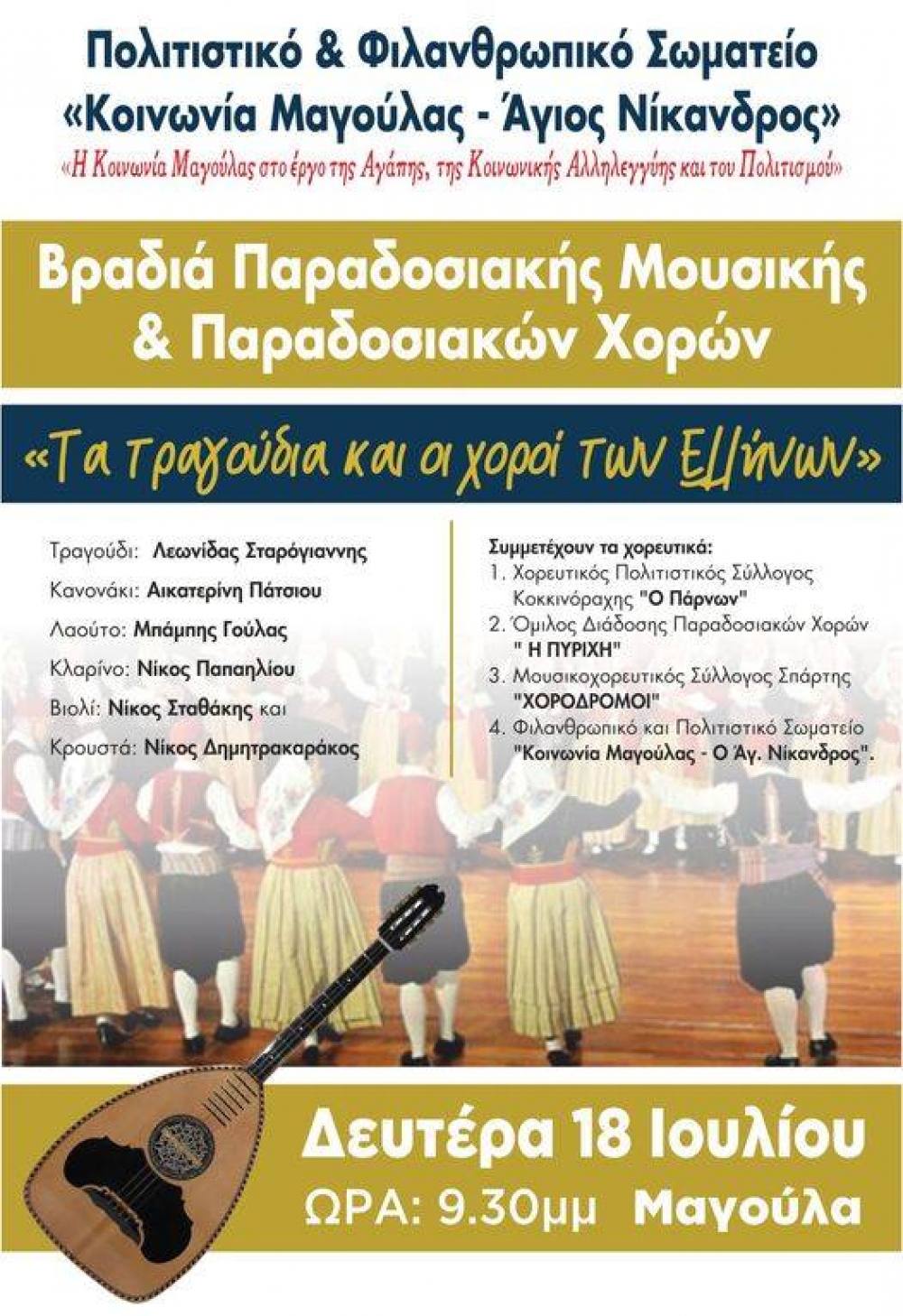 &Pi;&alpha;&rho;&alpha;&delta;&omicron;&sigma;&iota;&alpha;&kappa;ή &beta;&rho;&alpha;&delta;&iota;ά &sigma;&tau;&eta; &Mu;&alpha;&gamma;&omicron;ύ&lambda;&alpha;