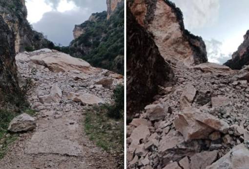 Κατολίσθηση βράχων στο φαράγγι Λαγκαδιώτισσας αποτρέπει τη διέλευση περιπατητών