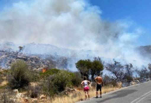 Πυρκαγιά σε εξέλιξη στην Πλύτρα Λακωνίας