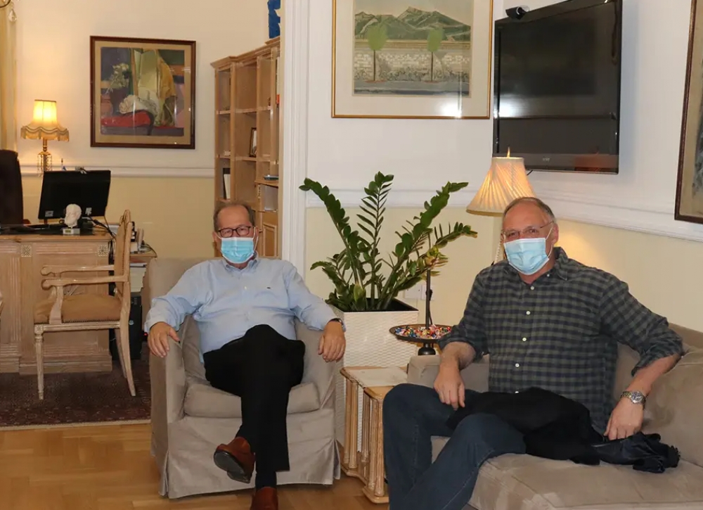 Συνάντηση του περιφερειάρχη με τον δήμαρχο Σπάρτης Π. Δούκα για τον Ευρώτα